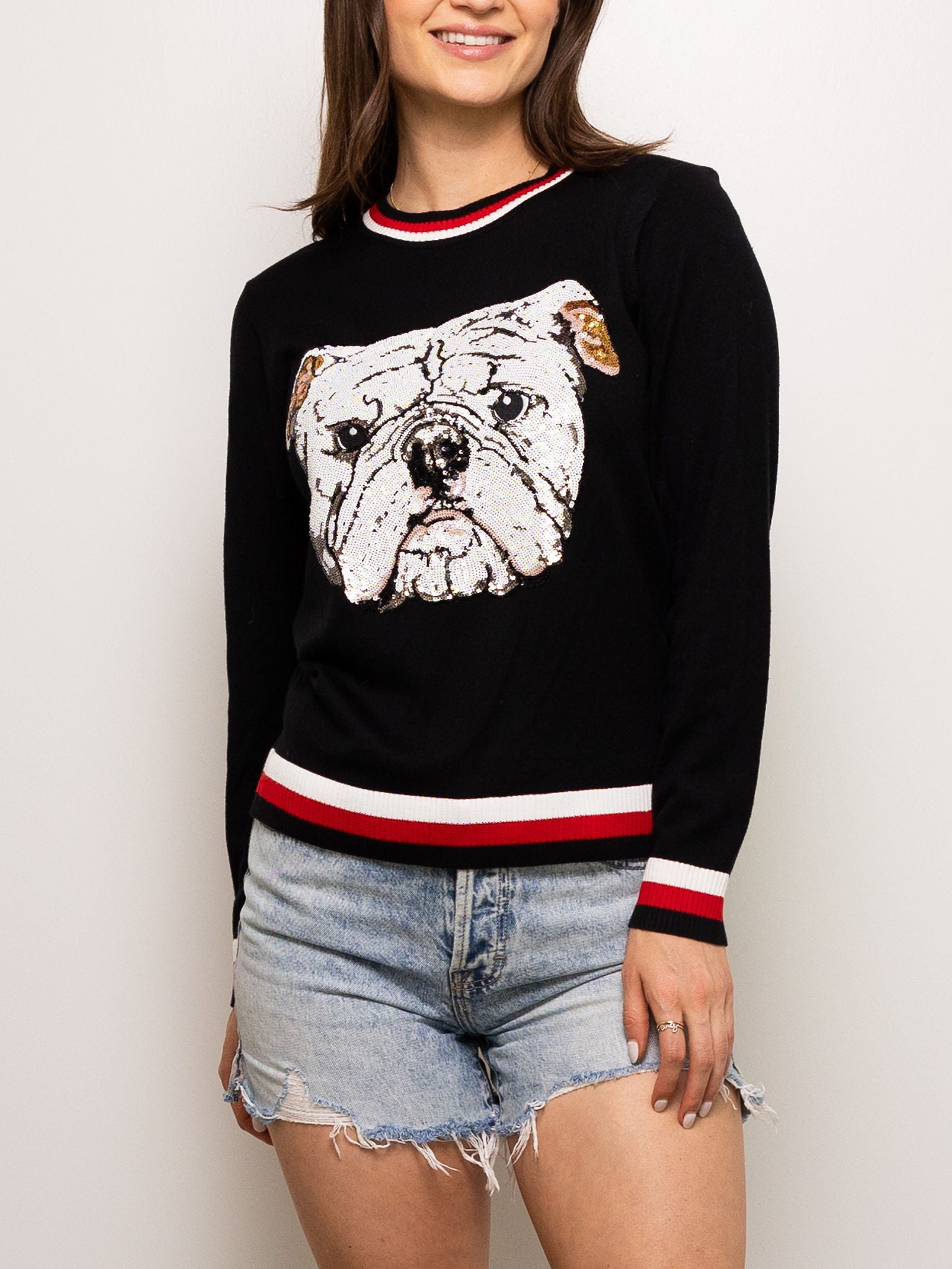 THIN KNIT BULLDOG SWEATER - Sparkle City Co
