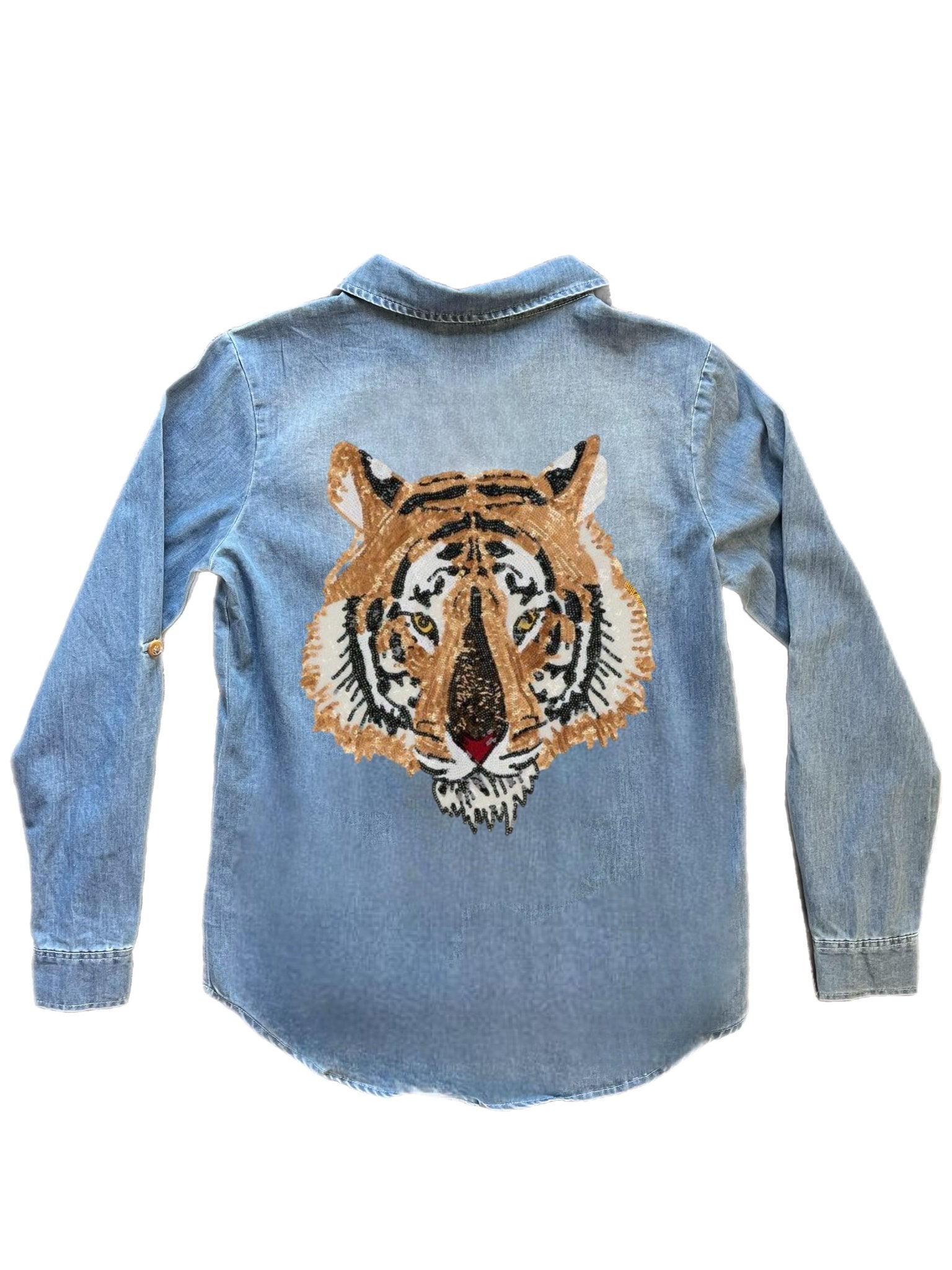Tiger Denim Button Down - PRE - ORDER - Sparkle City Co