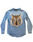 Tiger Denim Button Down - PRE - ORDER - Sparkle City Co
