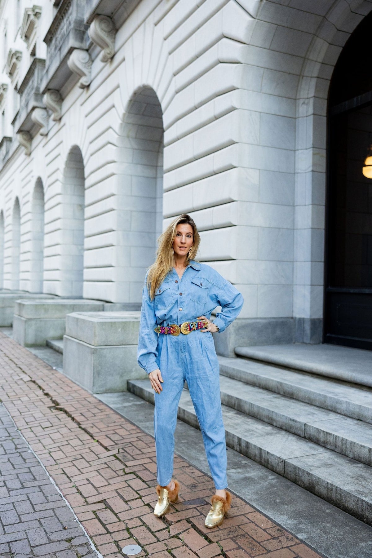 TIGER DENIM JUMPSUIT - Sparkle City Co