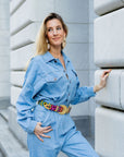 TIGER DENIM JUMPSUIT - Sparkle City Co