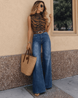 Tiger Stripe Mock Neck Tank - Sparkle City Co