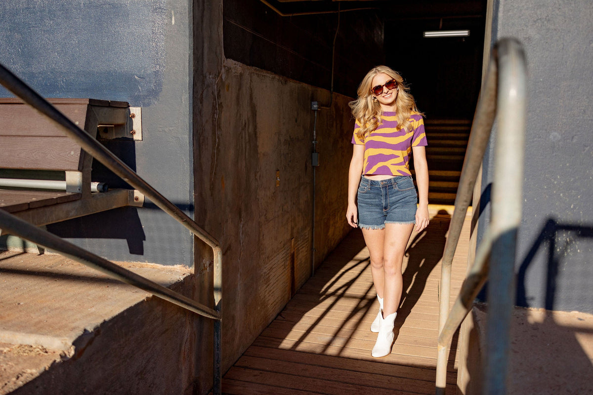 Tiger Stripes Knit Crop - Sparkle City Co