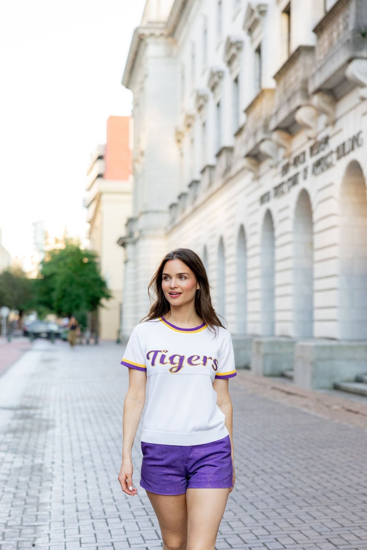 "TIGERS" Short Sleeve Sweater - Sparkle City Co
