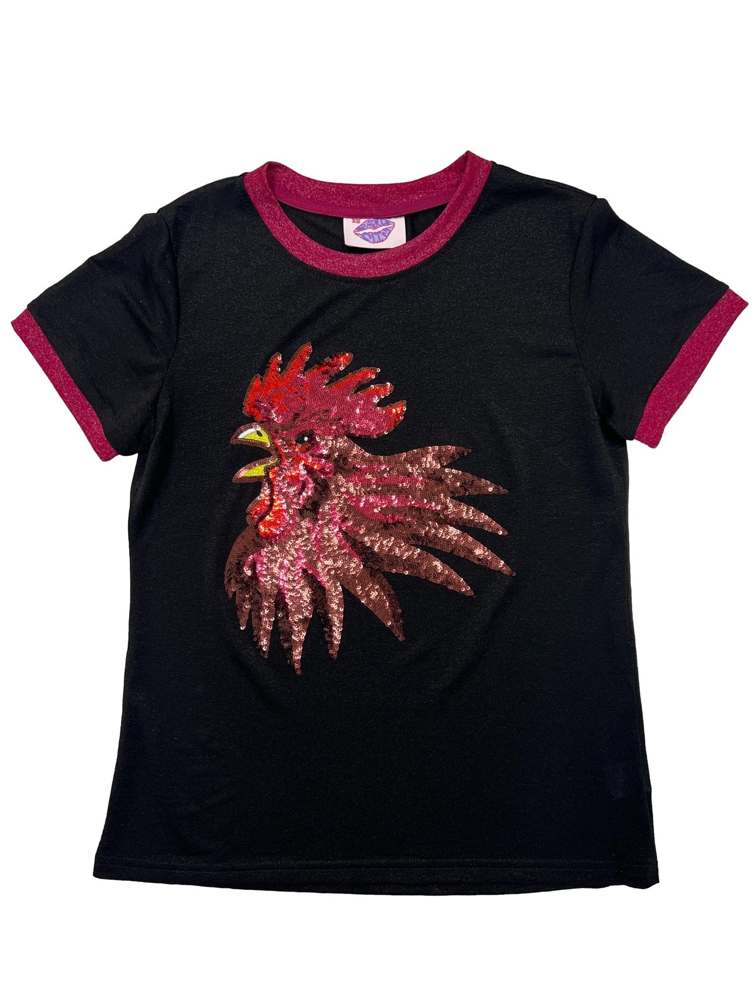 TWO TONE GLITTER GAMECOCK TEE - Sparkle City Co