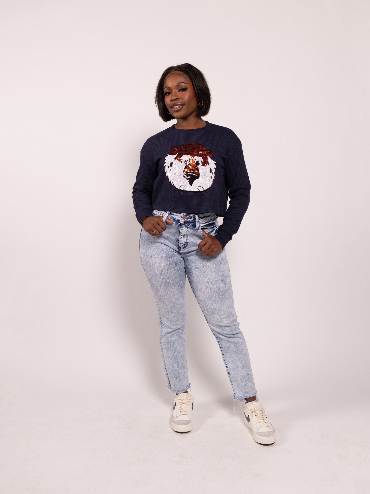 Waffle Crop (Navy/Aubie) - Sparkle City Co