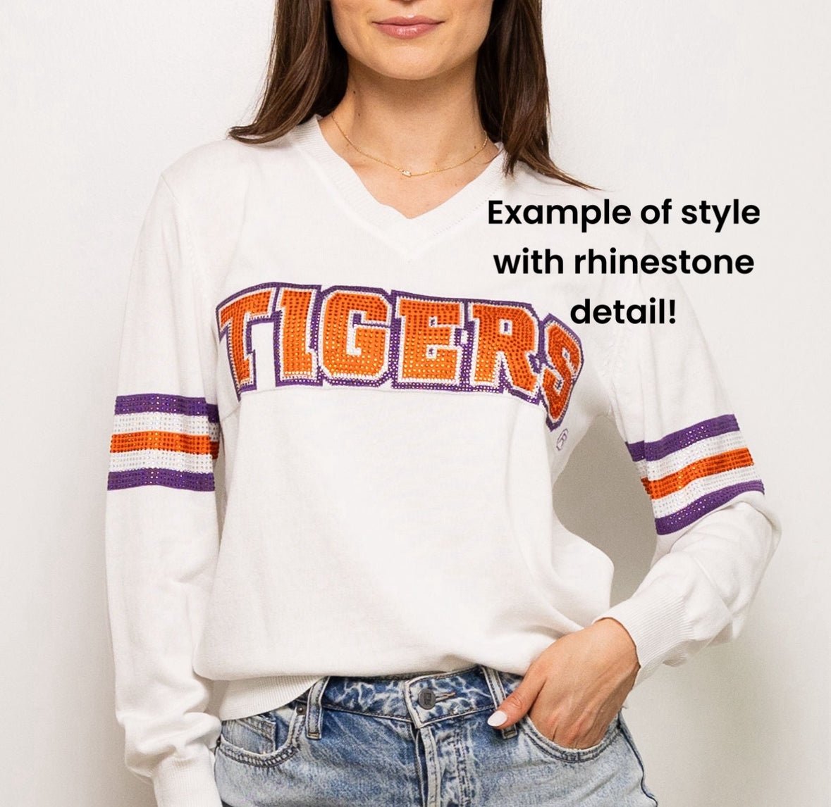 White Iris Jersey Sweater - Sparkle - Sparkle City Co