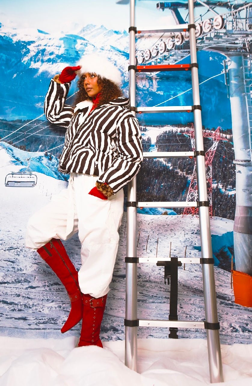 Zebra Cropped Puffer Jacket - Sparkle City Co