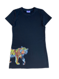 Black Wrap Around Tiger Dress