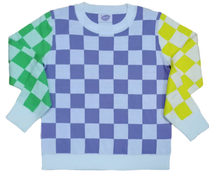 Mardi Gras Checker Sweater