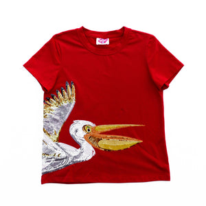 Wrap-Around Pelican Red Tee