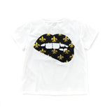 Gameday Grin Black Fleur de Lis Lips Tee