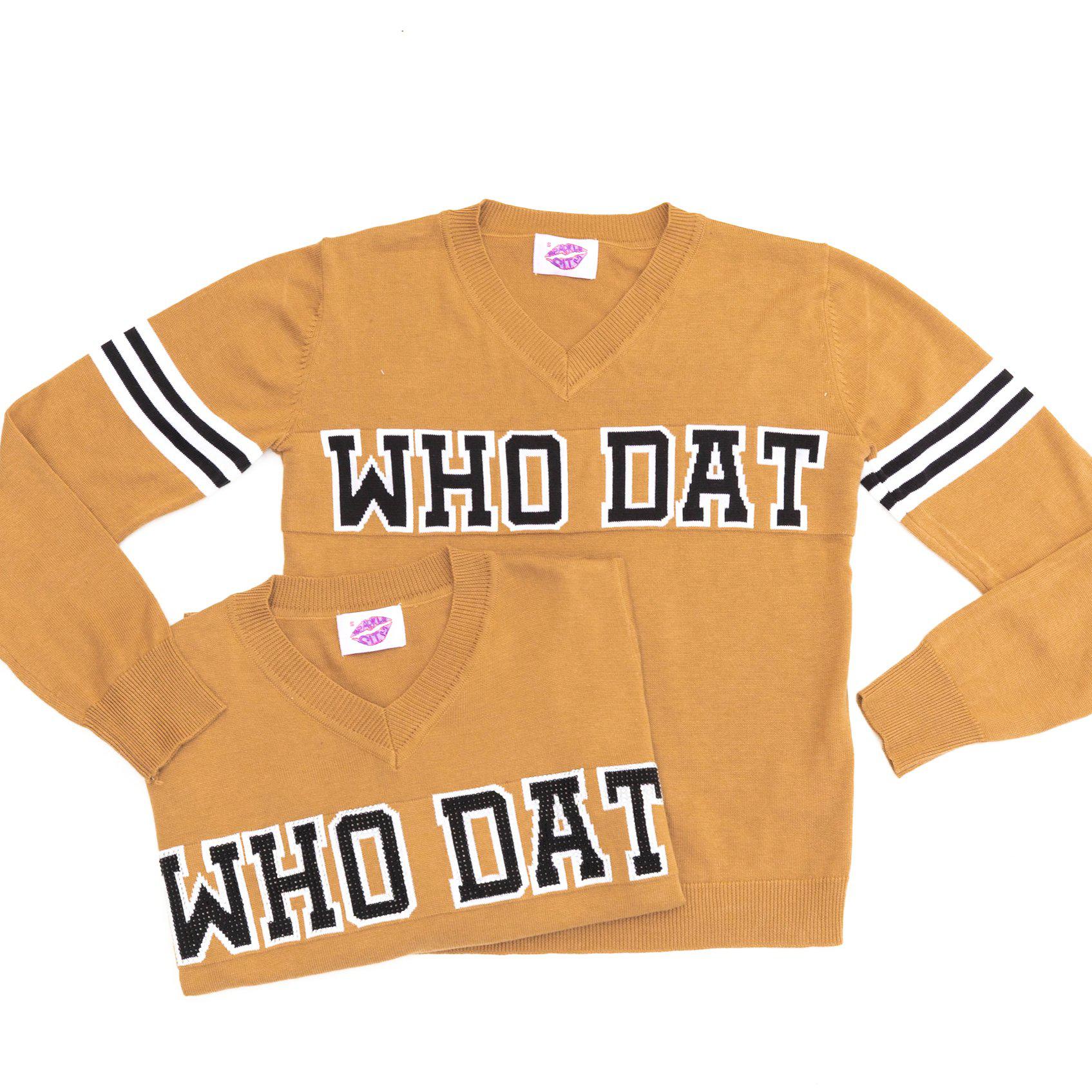 WHO DAT Camel Vintage Sweater