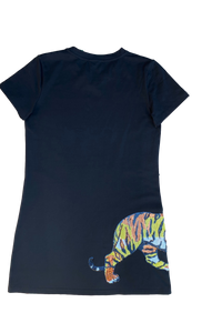 Black Wrap Around Tiger Dress