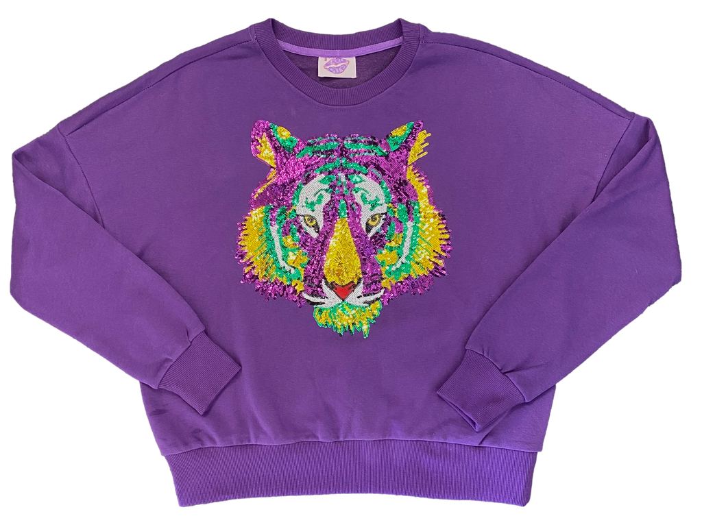 Mardi Gras Tiger Sweatshirt – Sparkle City Co