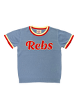 "REBS" Short Sleeve Sweater - Powder Blue