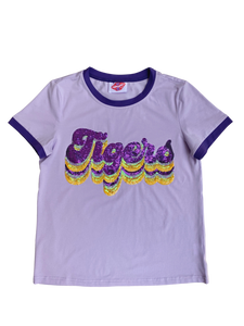 Lavender Retro Ringer Tee