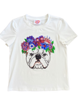 Flower Crown Bulldog Tee