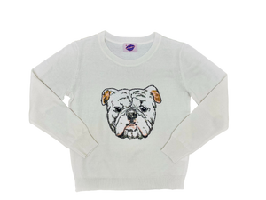 Bulldog Sequin Head Sweater