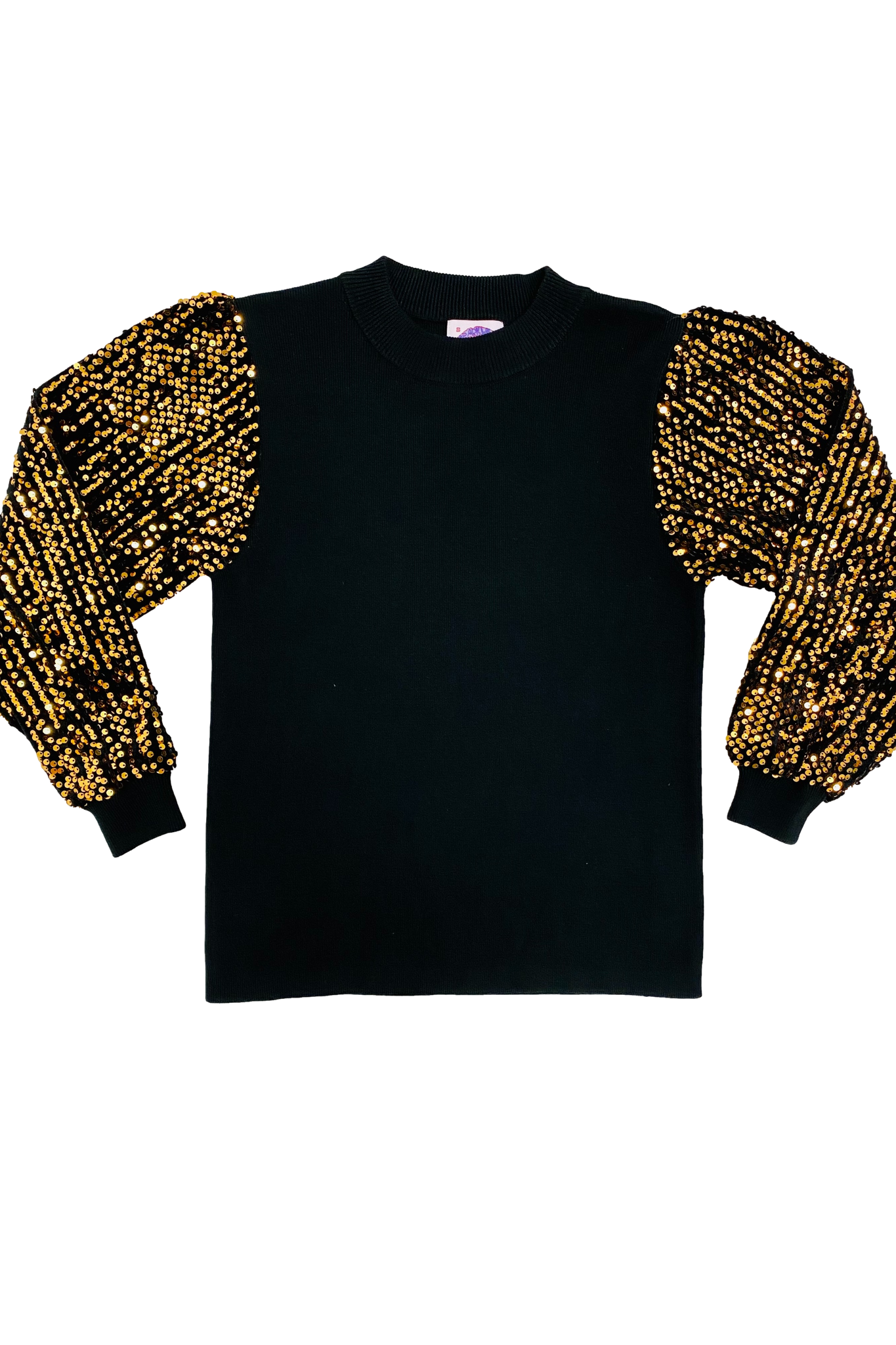 Black and Gold Shimmer Sleeve Sweater