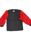 Black and Red Shimmer Sleeve Sweater