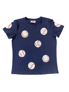 Fly Balls NAVY Blue Baseball Tee