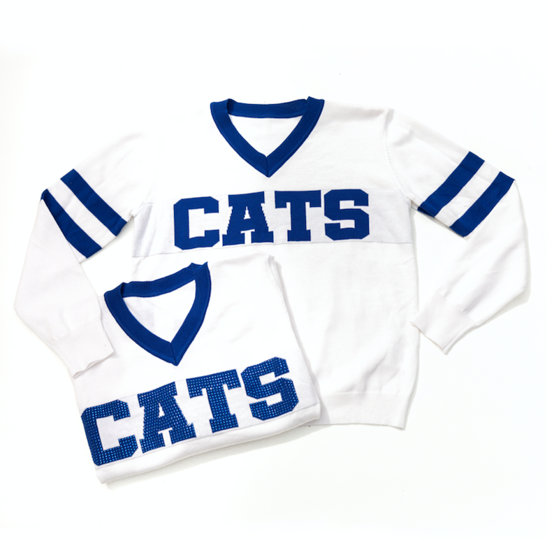 CATS White Jersey Sweater