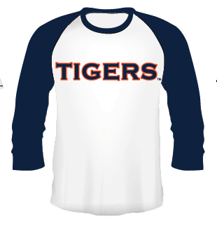 Auburn "Tigers" Navy Raglan Tee - Sparkle City Co