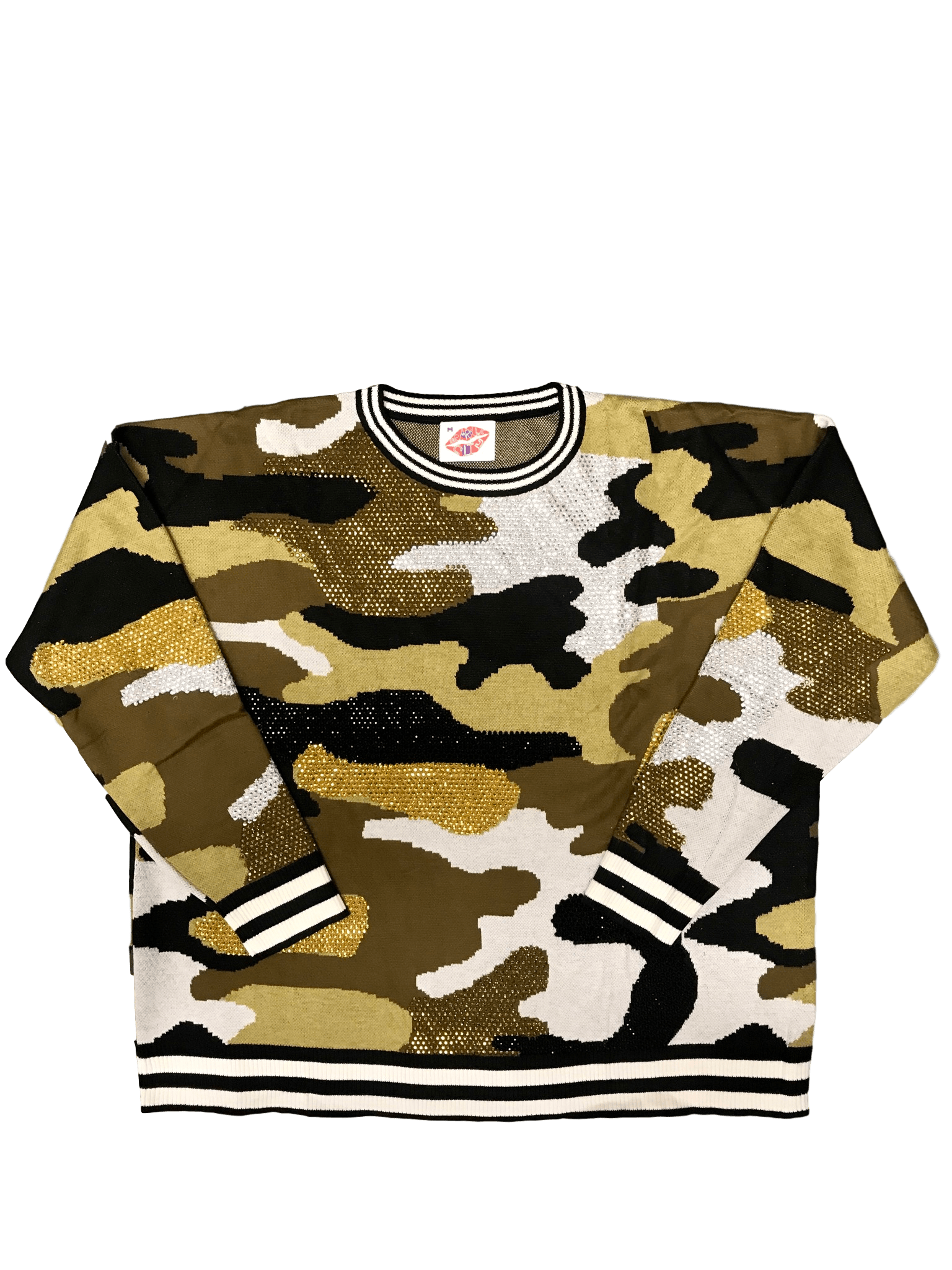 Black and Gold Camo Sweater - Sparkle City Co