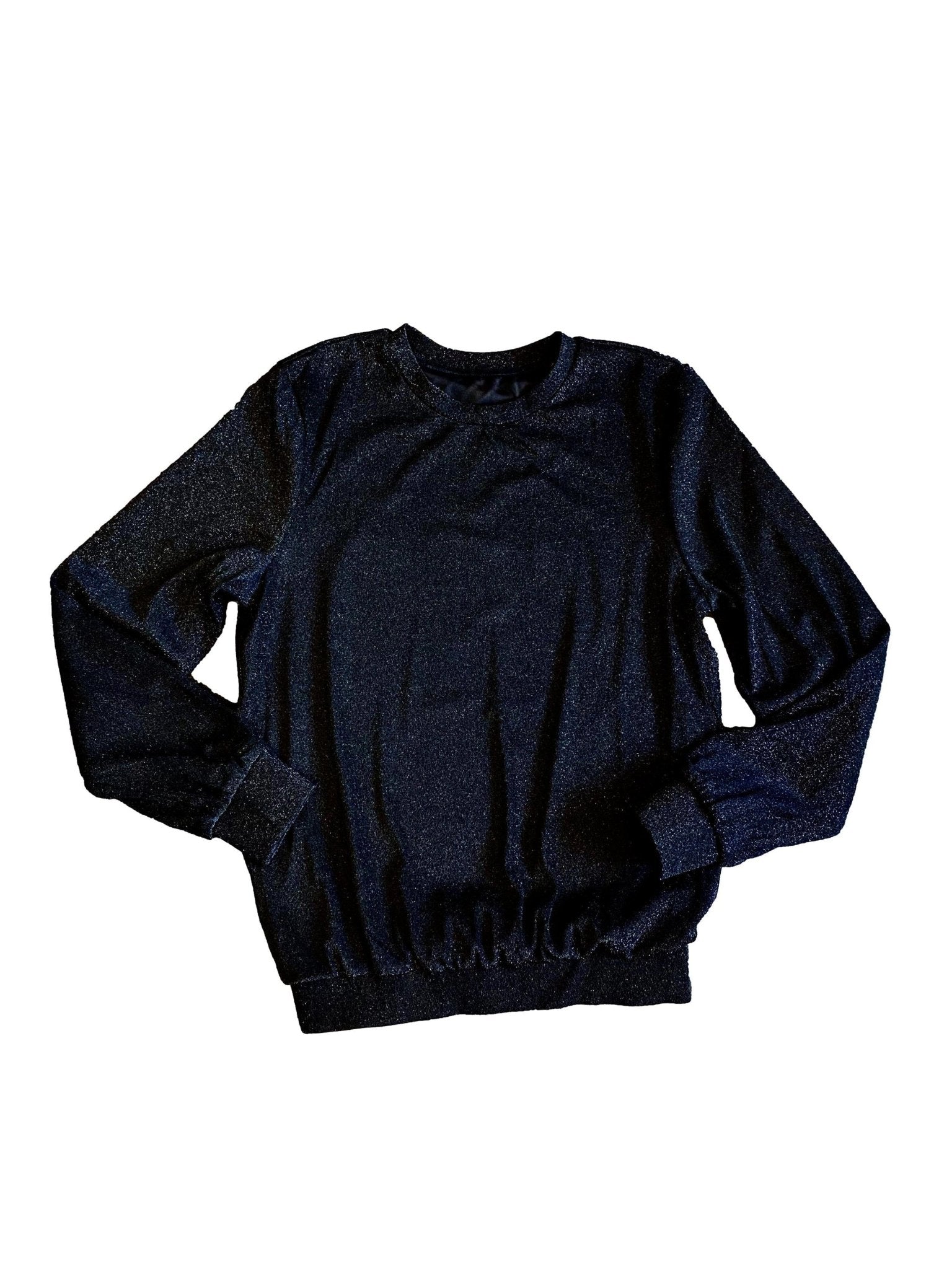 Black Glitter Jogger Top - Sparkle City Co