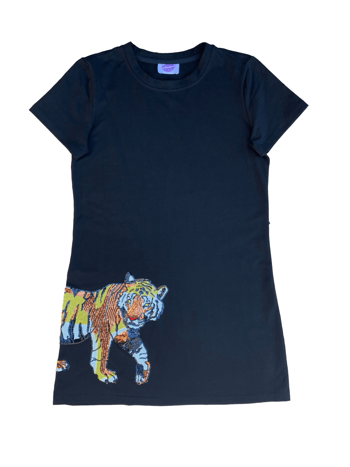 Black Wrap Around Tiger Dress - Sparkle City Co