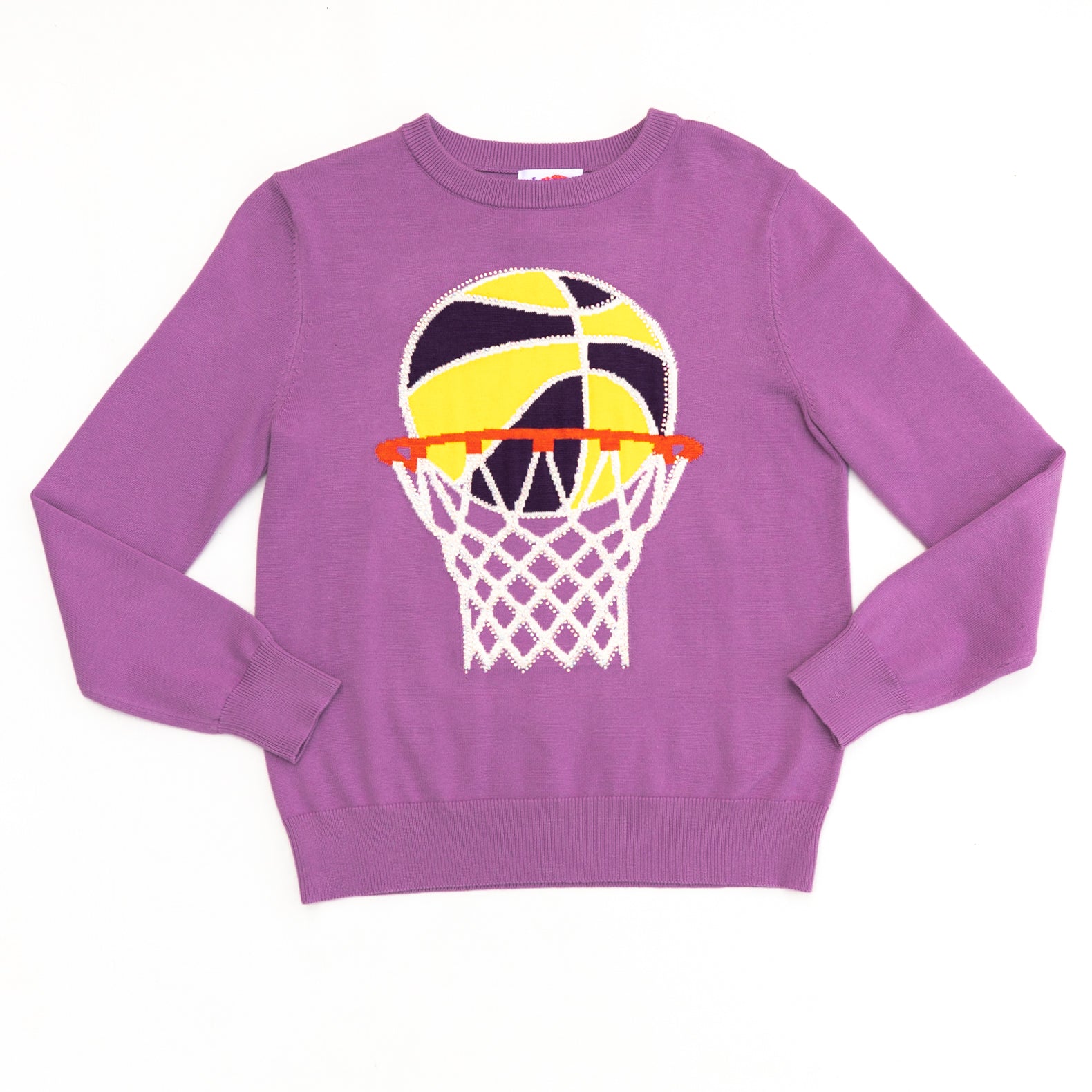 Bling Bling Basketball Sweater Purple/Gold - Sparkle City Co