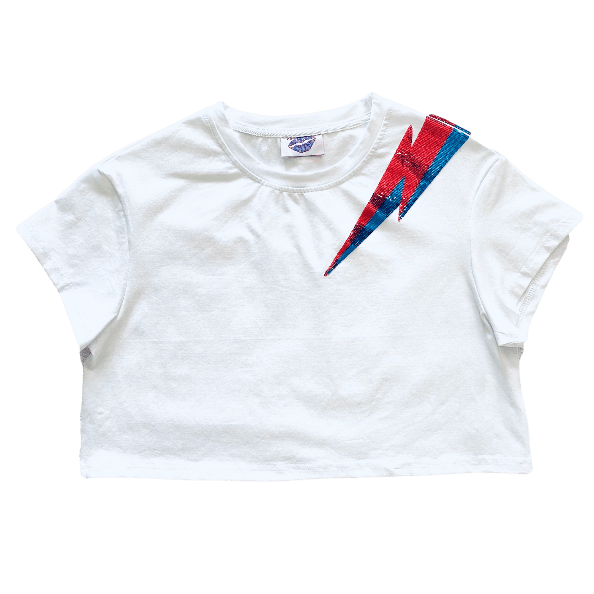 Blue and Red lightening bolt crop - Sparkle City Co