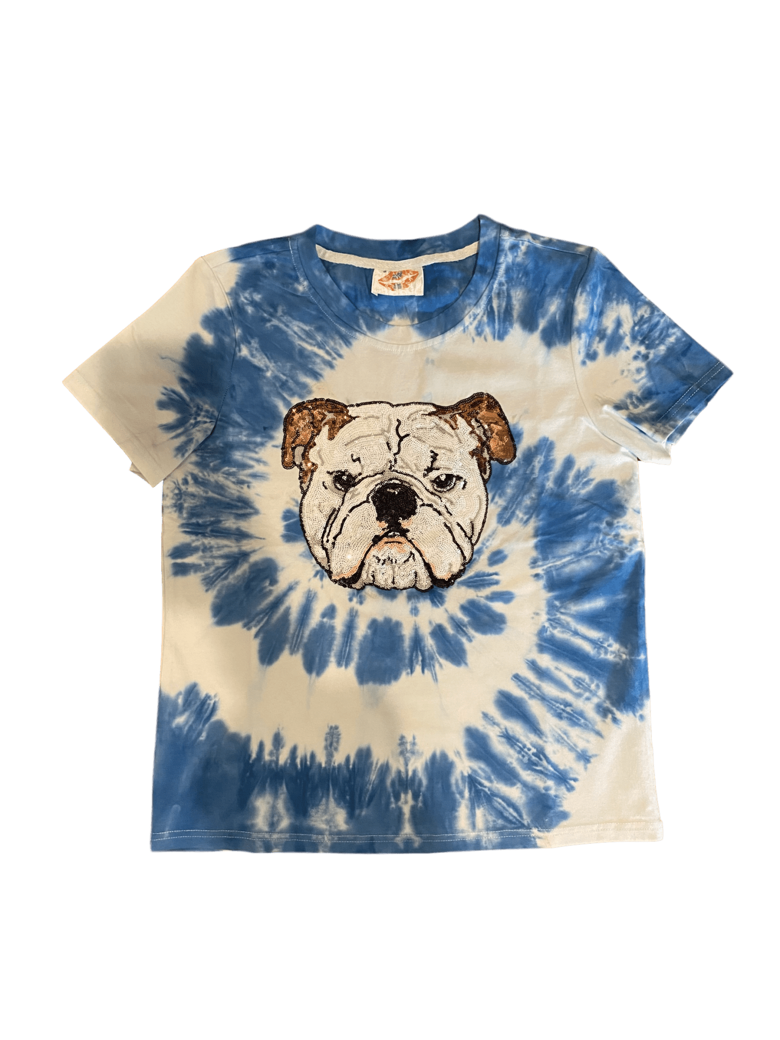 Blue Tie - Dye Bulldog Tee - Sparkle City Co