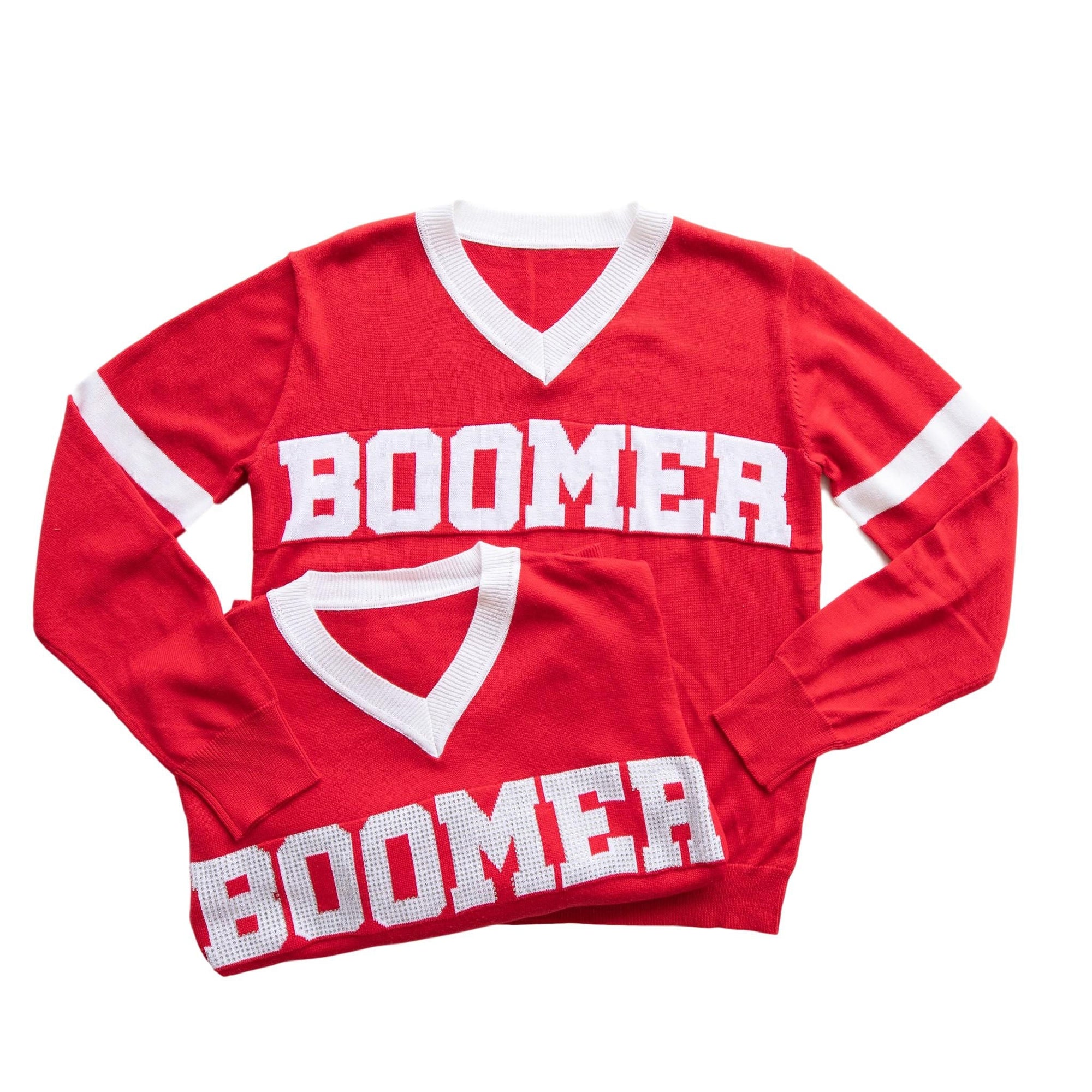 BOOMER Red Jersey Sweater - Sparkle City Co