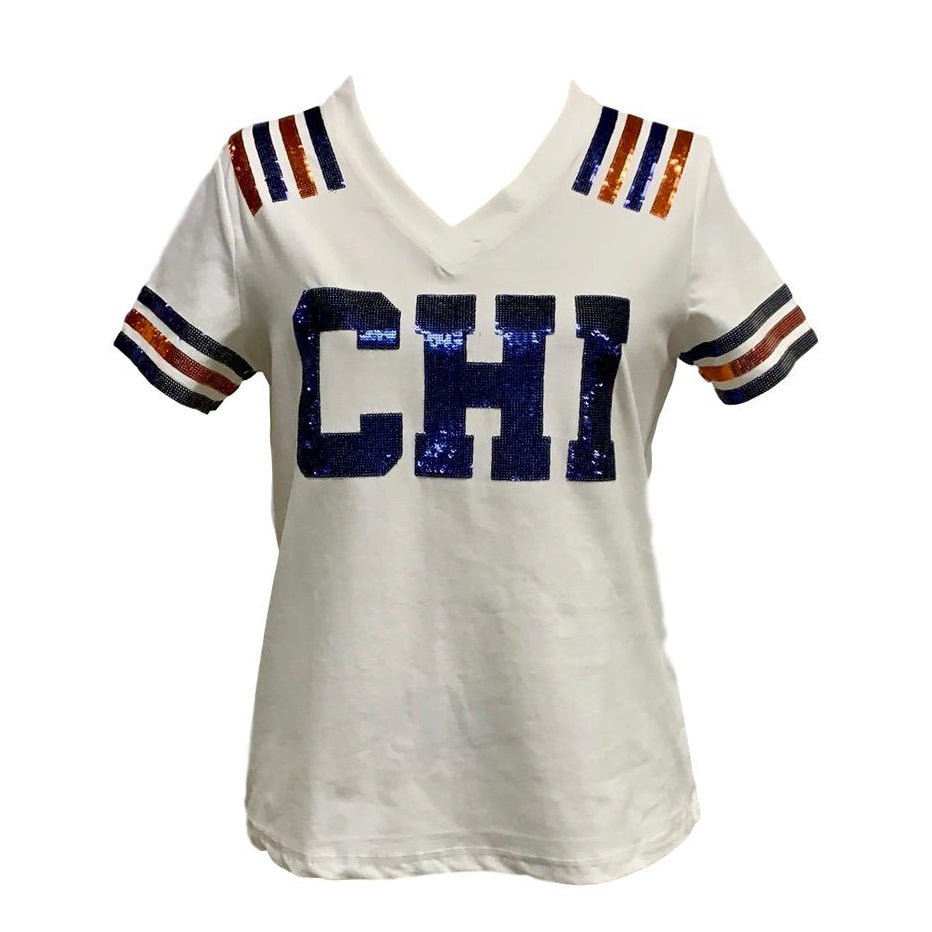 CHI White Jersey Tee - Sparkle City Co