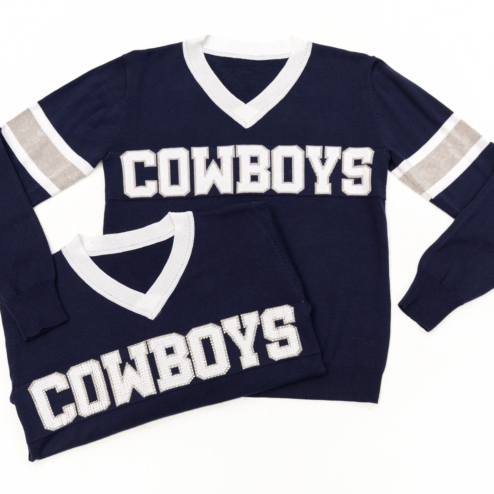 Cowboys Navy Jersey Sweater - Sparkle City Co