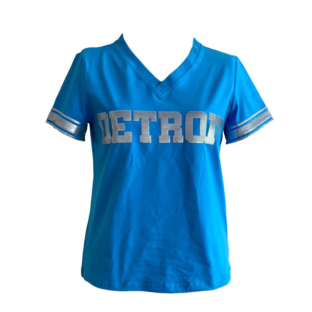 Detroit Blue Jersey Tee - Sparkle City Co