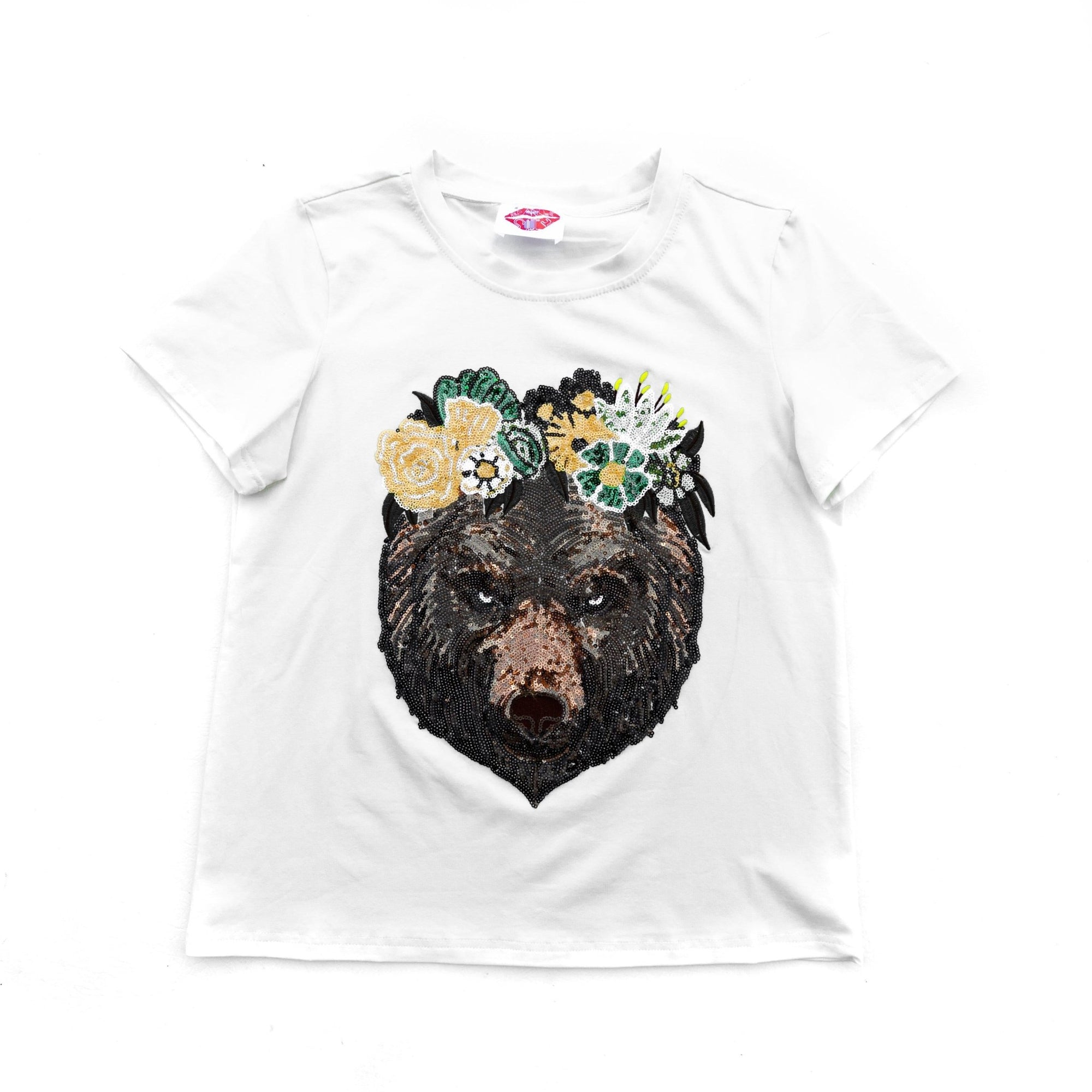 Flower Crown Bear Head Tee - Sparkle City Co