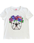 Flower Crown Bulldog Tee - Sparkle City Co
