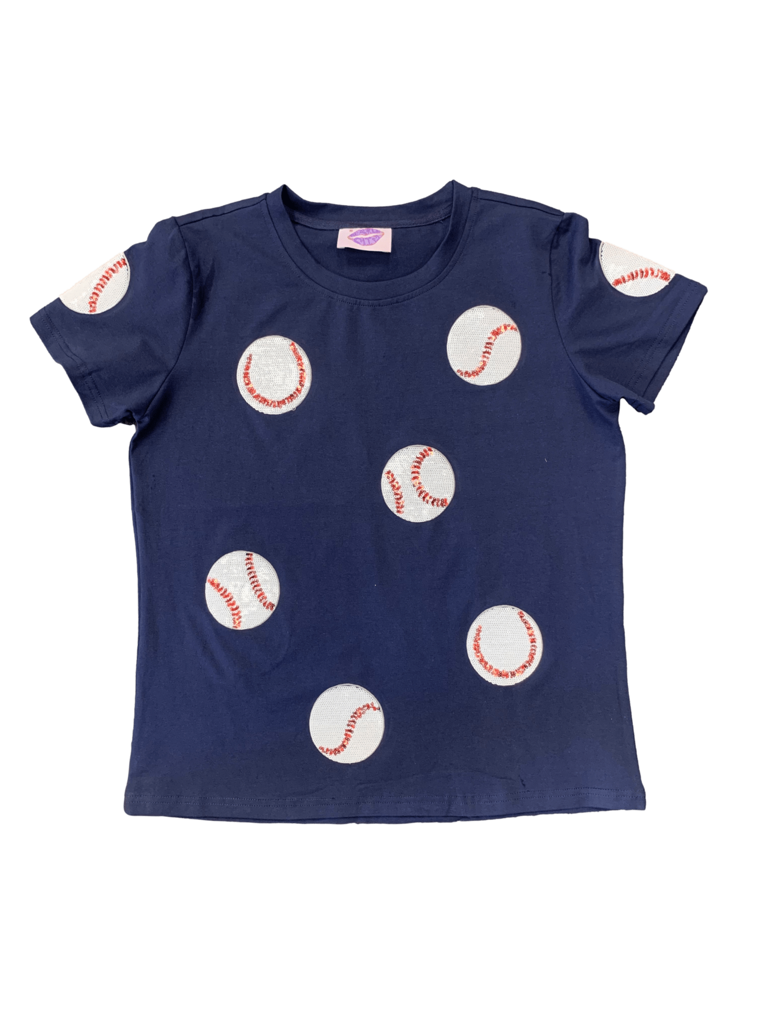 Fly Balls NAVY Blue Baseball Tee - Sparkle City Co
