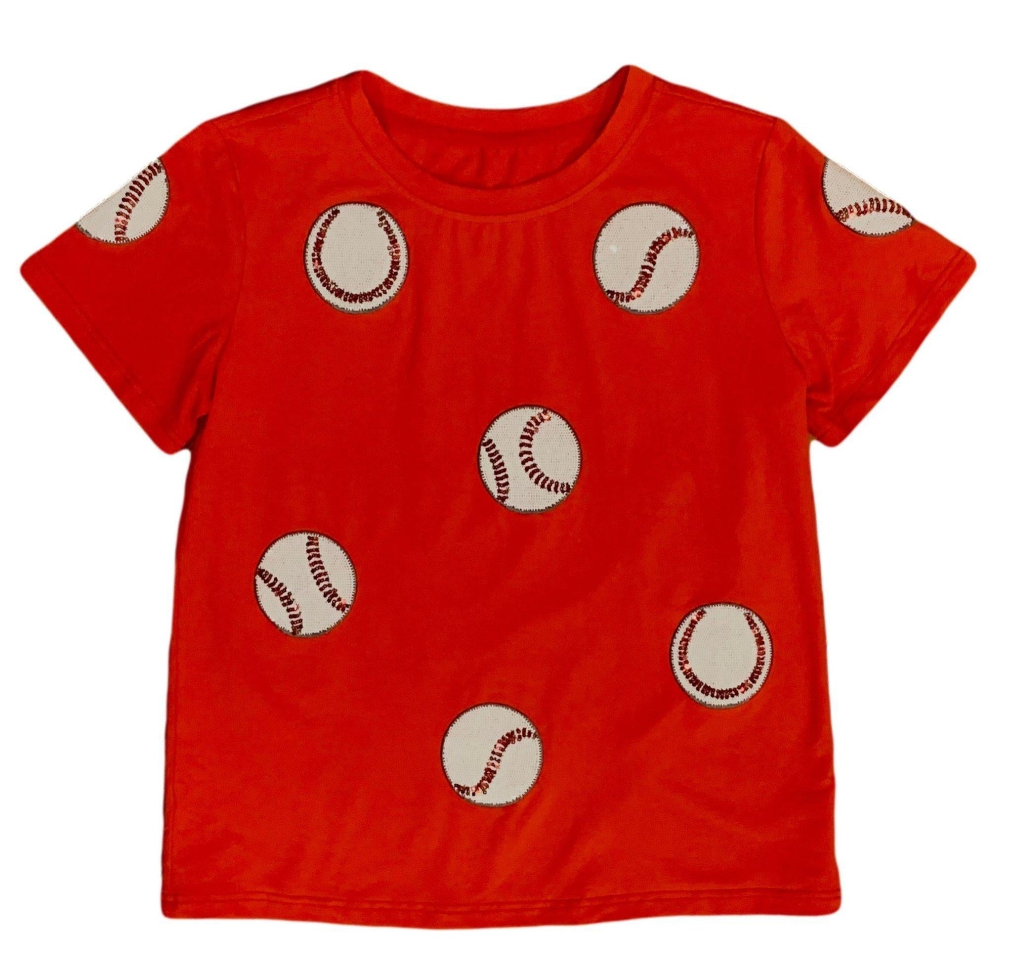 Fly Balls Red Baseball Tee - Sparkle City Co