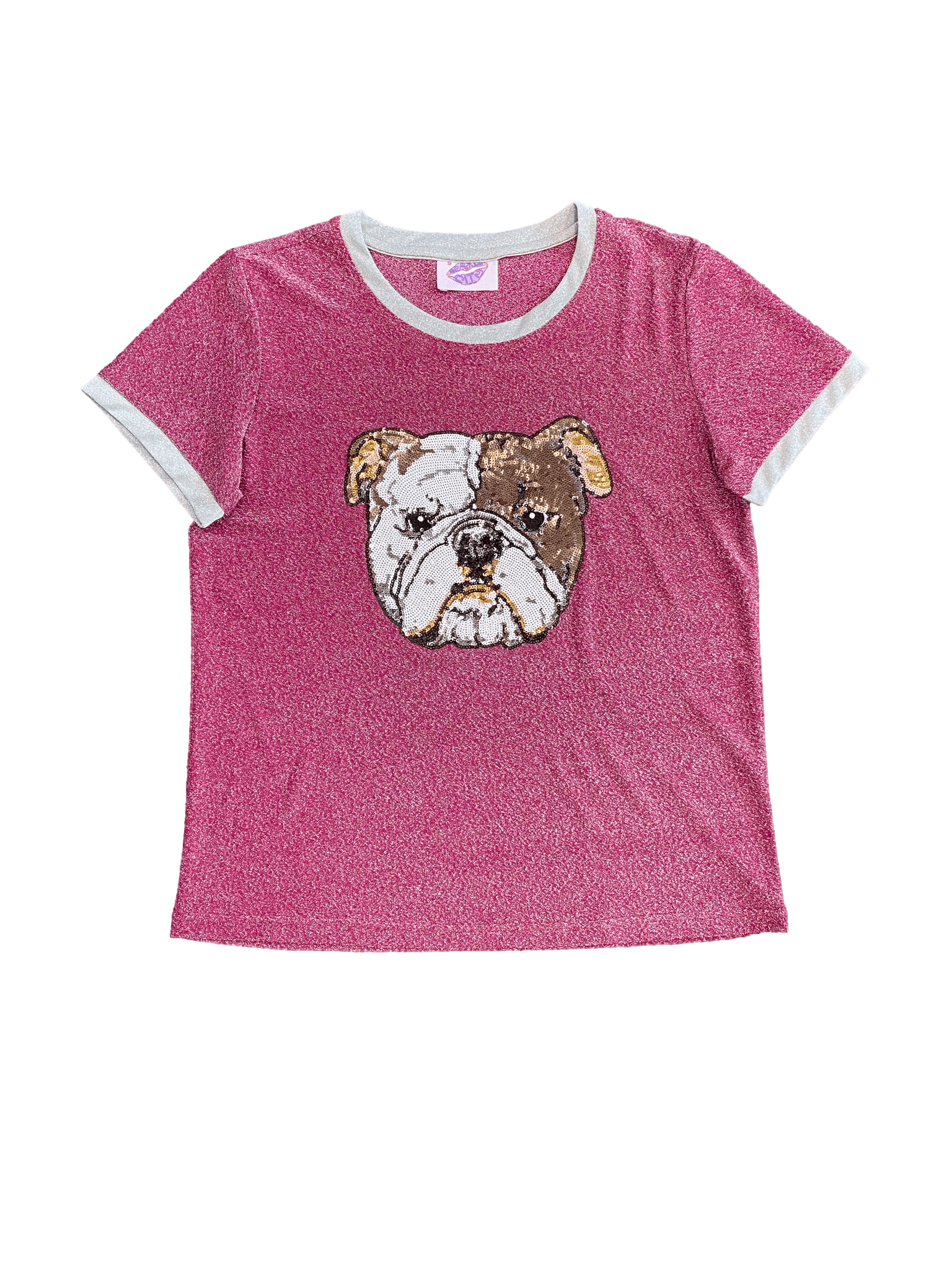 Glitter Bulldog Tee - Maroon - Sparkle City Co