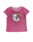 Glitter Bulldog Tee - Maroon - Sparkle City Co