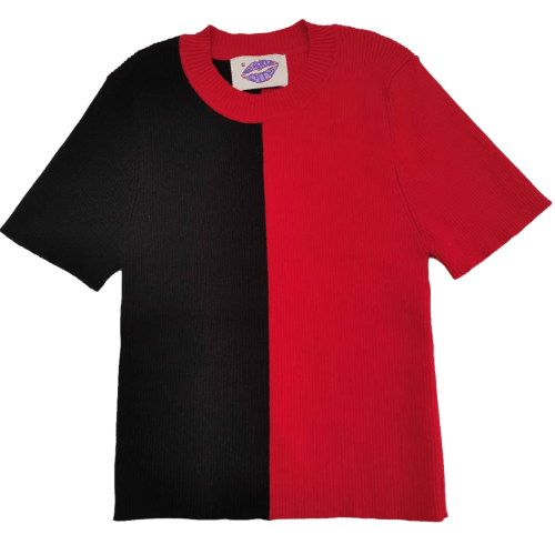 Halftime Half - n - Half Crop | Black & Red - Sparkle City Co