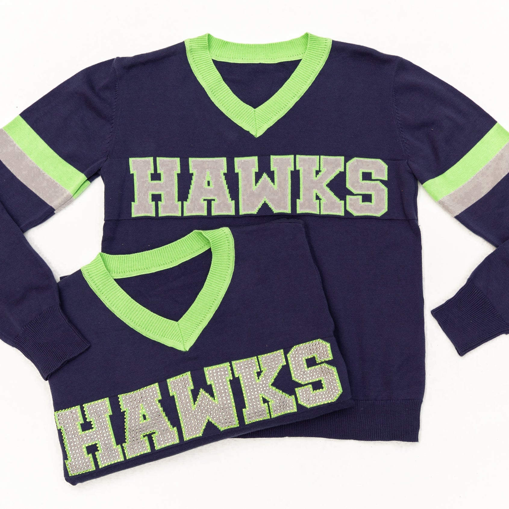 Hawks Blue Jersey Sweater - Sparkle City Co