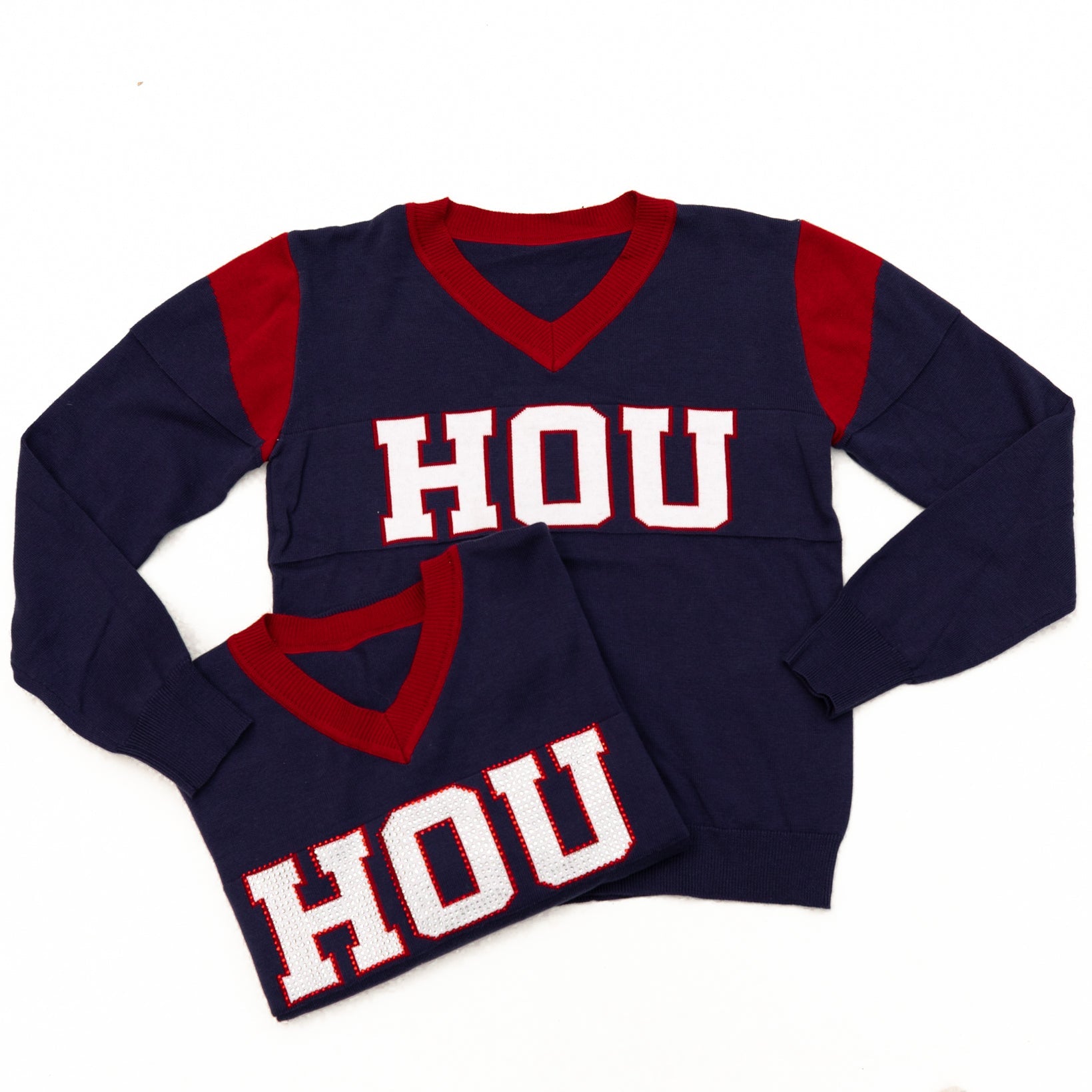 HOU Navy Blue Jersey Sweater - Sparkle City Co