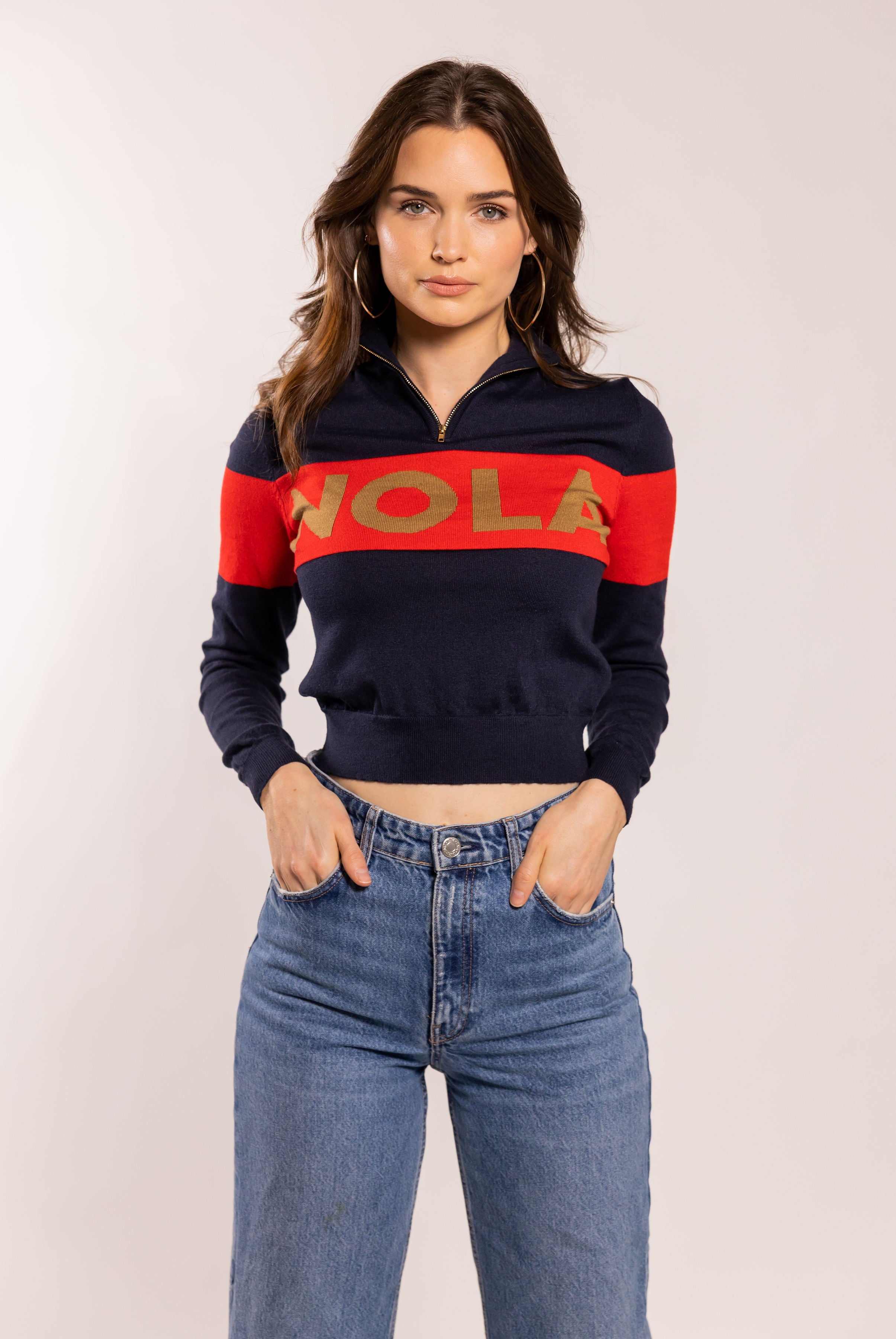 NOLA Half Zip Middy Sweater