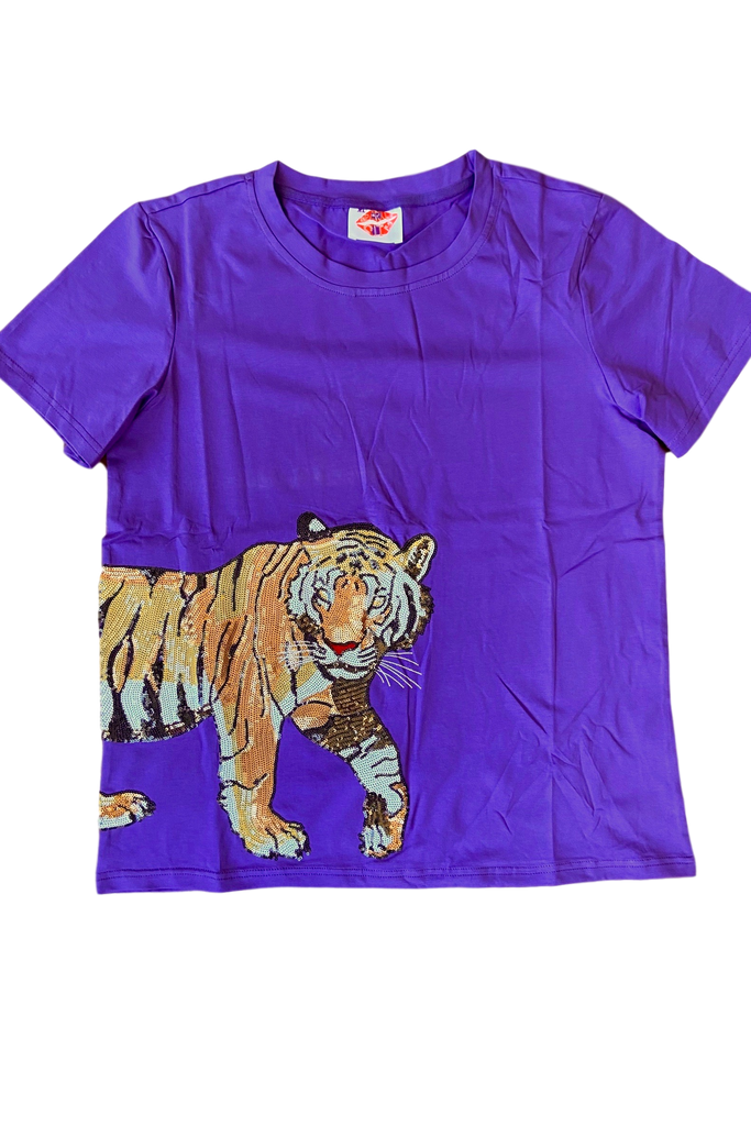 Wrap-Around Tiger Tee Purple