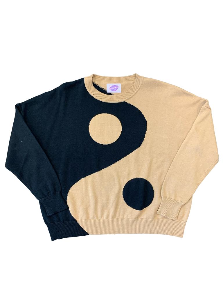 Yin Yang Sweater - Black and Tan